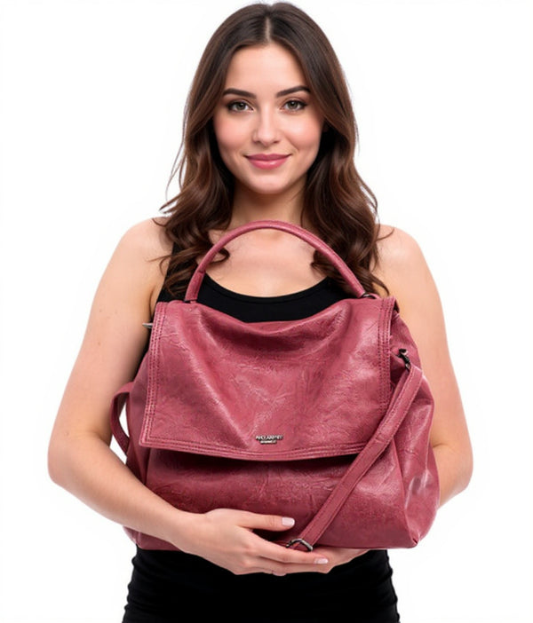NAZARENO GABRIELLI - Borsa multitasche firmata giornaliera elegante 3 zip platta bauletto capiente