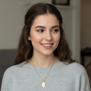 Girocollo collana Donna con cuore anatomico venature oro e argento - Acciaio Inox