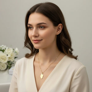 Girocollo collana Donna con cuore anatomico venature oro e argento - Acciaio Inox