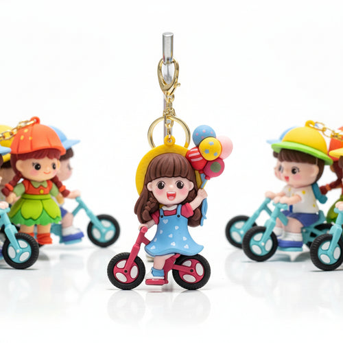 Portachiavi Charm Borsa Personaggio Foresta Verde - Ciondolo in Silicone Kawaii con Cinturino Intrecciato e Moschettone Oro