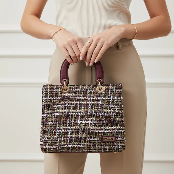 Borsa CHARRO in tessuto TWEED bouclé raffinato
