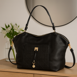CHARRO - Borsa firmata in simil pelle ricamata trapuntata shopping capiente grande tracolla spalla