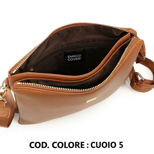 ENRICO COVERI - Borsa multitasche firmata giornaliera elegante 3 zip