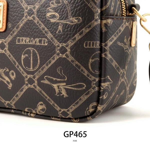 Borsa piccola borsetta firmata Giulia Piarelli eco pelle logo tasche con zip fantasia logo