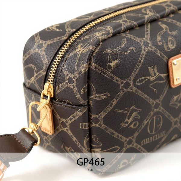 Borsa piccola borsetta firmata Giulia Piarelli eco pelle logo tasche con zip fantasia logo