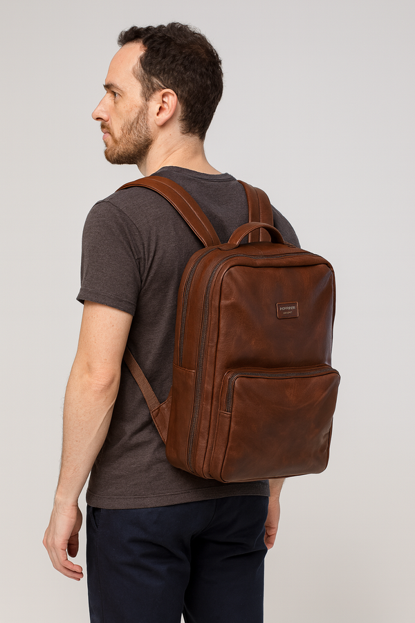 Zaino firmato NAZARENO GABRIELLI uomo grande viaggio lavoro capiente tasche porta documenti notebook tablet