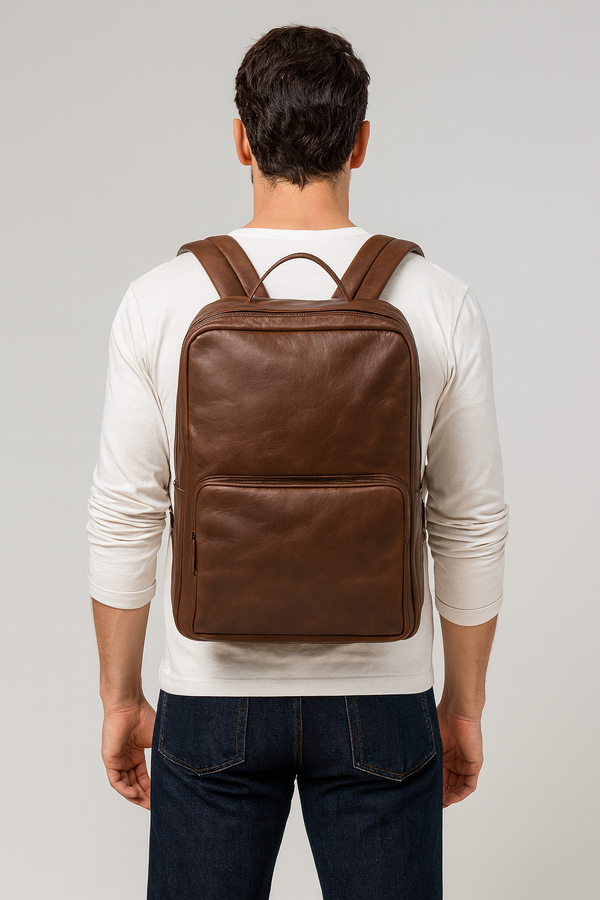 Zaino firmato NAZARENO GABRIELLI uomo grande viaggio lavoro capiente tasche porta documenti notebook tablet