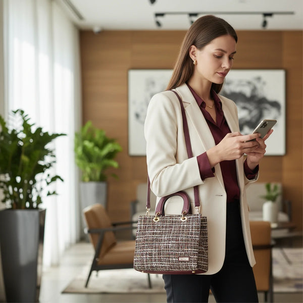 Borsa CHARRO in tessuto TWEED bouclé raffinato