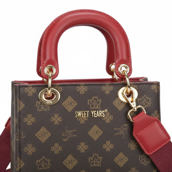Borsa firmata SWEET YEARS adel Colletion donna spalla a tracolla simil pelle fantasia fiorata logo logata
