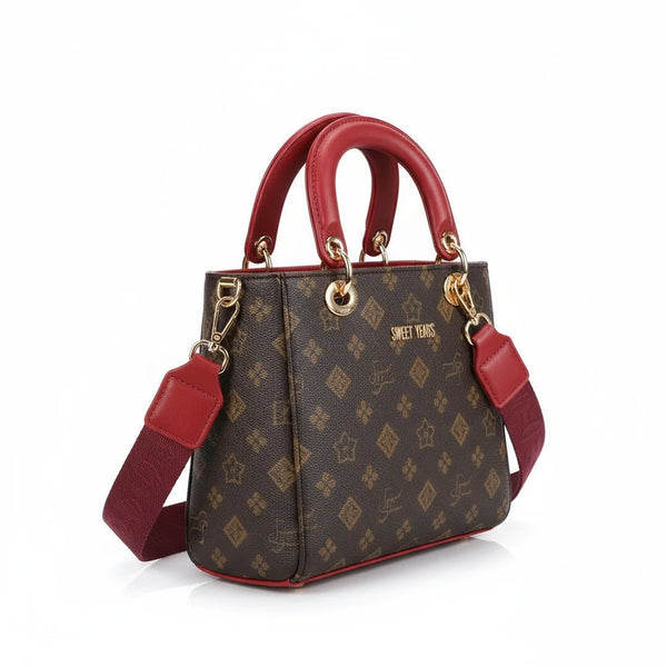 Borsa firmata SWEET YEARS adel Colletion donna spalla a tracolla simil pelle fantasia fiorata logo logata