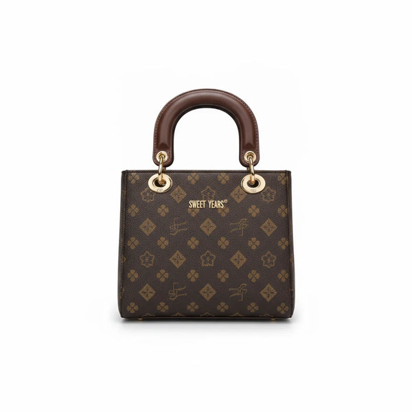 Borsa firmata SWEET YEARS adel Colletion donna spalla a tracolla simil pelle fantasia fiorata logo logata