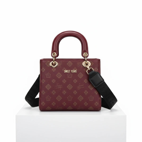 Borsa firmata SWEET YEARS adel Colletion donna spalla a tracolla simil pelle fantasia fiorata logo logata