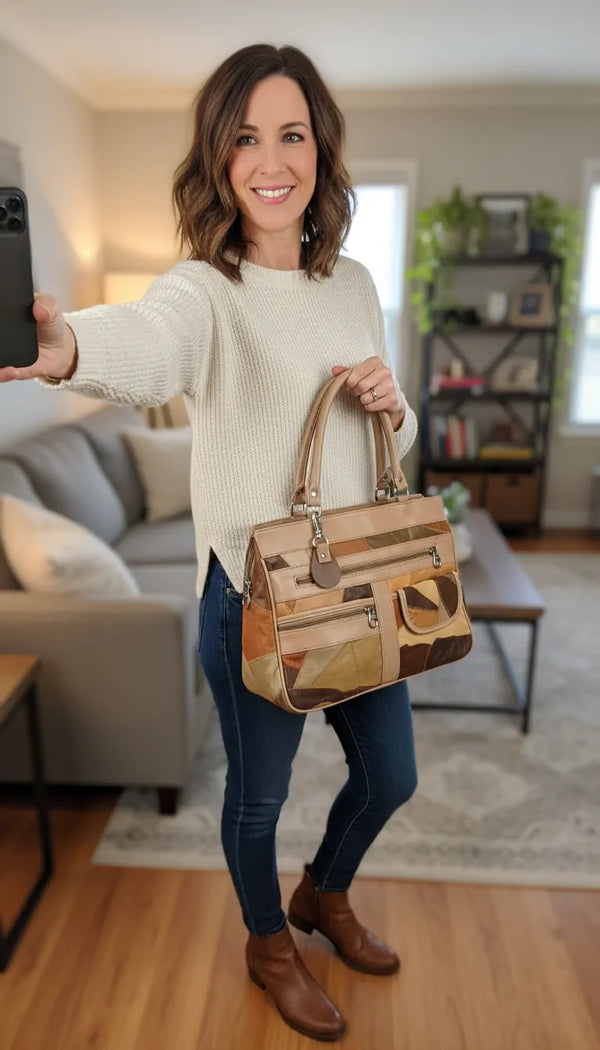 Coveri Active - Borsa VERA PELLE bauletto tote bag donna spalla tracolla nuova multitasche