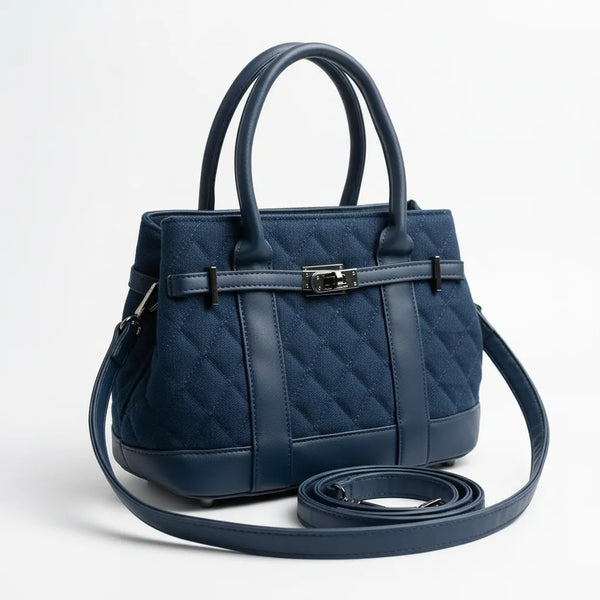 La Patta - Borsa bauletto jeans denim shopping Tracolla trapuntata