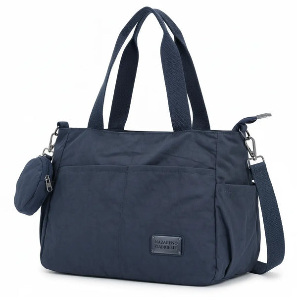 Nazareno Gabrielli - Borsa shopper tote bag Tracolla spalla Donna in Nylon Multitasche Impermeabile e Leggera