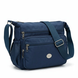 Nazareno Gabrielli - Borsa 5 tasche zip Tracolla Donna in Nylon Multitasche Impermeabile e Leggera