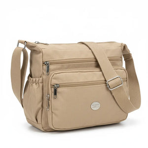 Nazareno Gabrielli - Borsa 5 tasche zip Tracolla Donna in Nylon Multitasche Impermeabile e Leggera