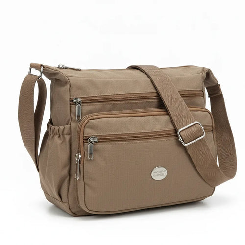 Nazareno Gabrielli - Borsa 5 tasche zip Tracolla Donna in Nylon Multitasche Impermeabile e Leggera