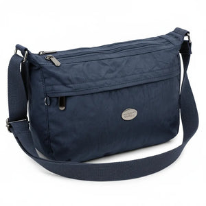 Nazareno Gabrielli - Borsa 4 tasche zip mezzaluna Tracolla Donna in Nylon Multitasche Impermeabile e Leggera