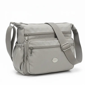 Nazareno Gabrielli - Borsa 5 tasche zip Tracolla Donna in Nylon Multitasche Impermeabile e Leggera
