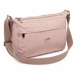 Nazareno Gabrielli - Borsa 4 tasche zip mezzaluna Tracolla Donna in Nylon Multitasche Impermeabile e Leggera