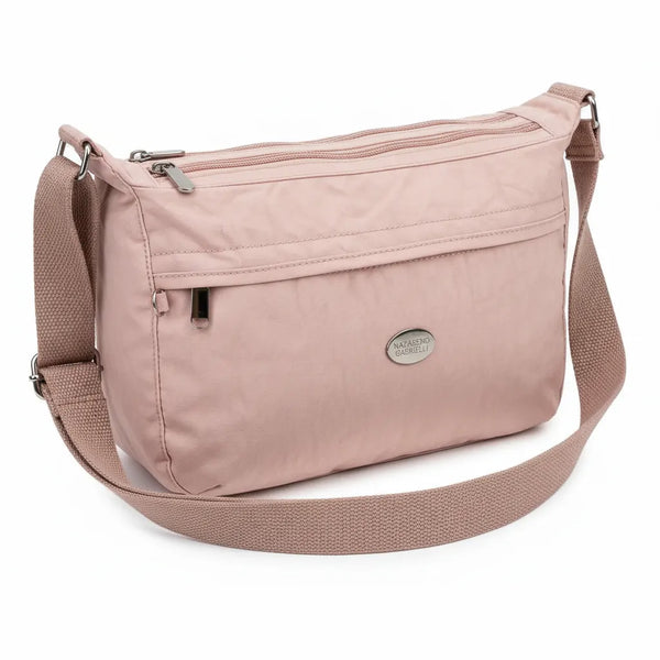 Nazareno Gabrielli - Borsa 4 tasche zip mezzaluna Tracolla Donna in Nylon Multitasche Impermeabile e Leggera