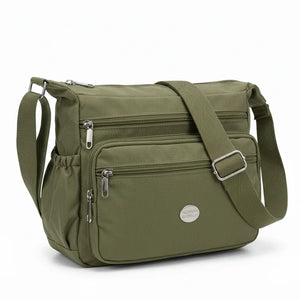 Nazareno Gabrielli - Borsa 5 tasche zip Tracolla Donna in Nylon Multitasche Impermeabile e Leggera