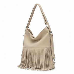 Sweet Years - Borsa monomanico spalla frange grande simil pelle camoscio scamosciata