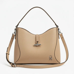 La Orbita - Borsa in Vera Pelle Italiana a sacco secchio rigida con pochette elegante sportiva
