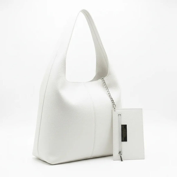 La Sacca - Borsa in Vera Pelle Italiana a sacco con pochette morbida firmata GYOIAMEA