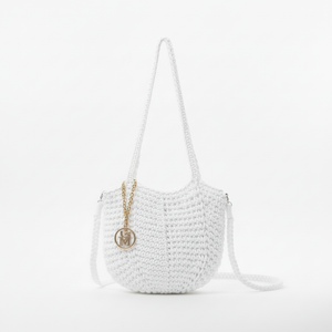 La Delta - Borsa firmata Gyoiamea a Tracolla in Cotone Intrecciato all'Uncinetto tote bag spalla
