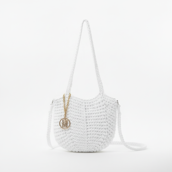 La Delta - Borsa firmata Gyoiamea a Tracolla in Cotone Intrecciato all'Uncinetto tote bag spalla