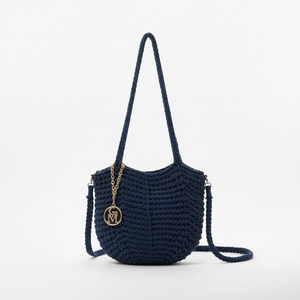 La Delta - Borsa firmata Gyoiamea a Tracolla in Cotone Intrecciato all'Uncinetto tote bag spalla