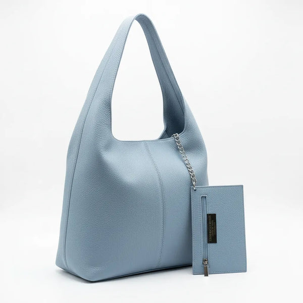 La Sacca - Borsa in Vera Pelle Italiana a sacco con pochette morbida firmata GYOIAMEA
