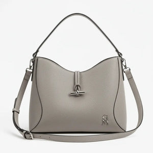 La Orbita - Borsa in Vera Pelle Italiana a sacco secchio rigida con pochette elegante sportiva
