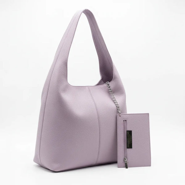 La Sacca - Borsa in Vera Pelle Italiana a sacco con pochette morbida firmata GYOIAMEA