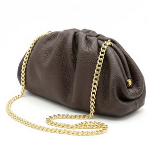La Nuvola - Borsa in Vera Pelle Italiana a Arricciata firmata GYOIAMEA Pouch Bag Clutch chiusura a scatto (Copia)