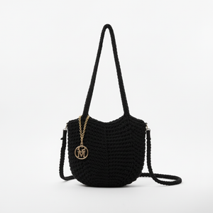 La Delta - Borsa firmata Gyoiamea a Tracolla in Cotone Intrecciato all'Uncinetto tote bag spalla
