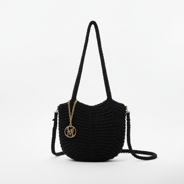 La Delta - Borsa firmata Gyoiamea a Tracolla in Cotone Intrecciato all'Uncinetto tote bag spalla
