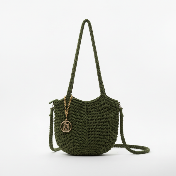 La Delta - Borsa firmata Gyoiamea a Tracolla in Cotone Intrecciato all'Uncinetto tote bag spalla