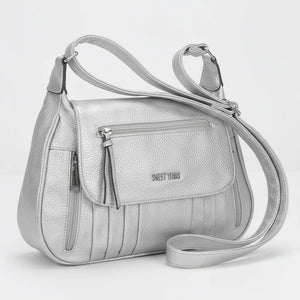 Sweet Years - Tracolla in simil pelle multi tasche 5 zip comoda capiente con platta