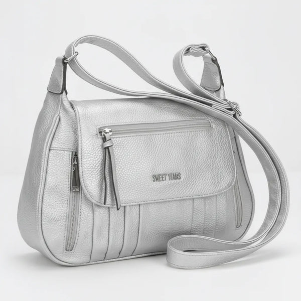 Sweet Years - Tracolla in simil pelle multi tasche 5 zip comoda capiente con platta