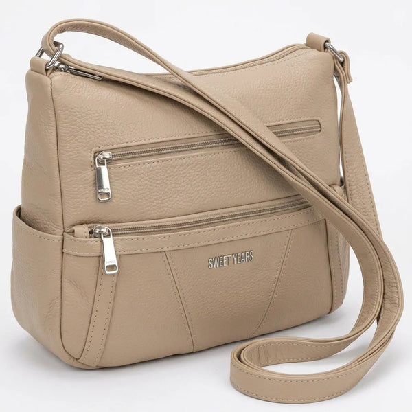 Sweet Years - Tracolla in simil pelle multi tasche 5 zip comoda capiente