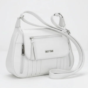 Sweet Years - Tracolla in simil pelle multi tasche 5 zip comoda capiente con platta