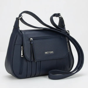 Sweet Years - Tracolla in simil pelle multi tasche 5 zip comoda capiente con platta
