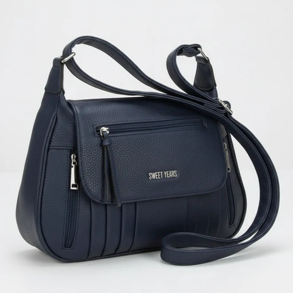 Sweet Years - Tracolla in simil pelle multi tasche 5 zip comoda capiente con platta