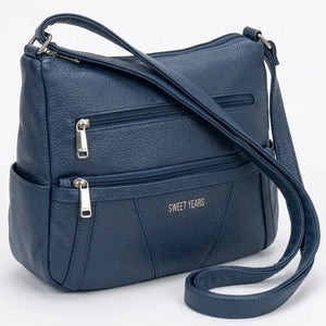 Sweet Years - Tracolla in simil pelle multi tasche 5 zip comoda capiente