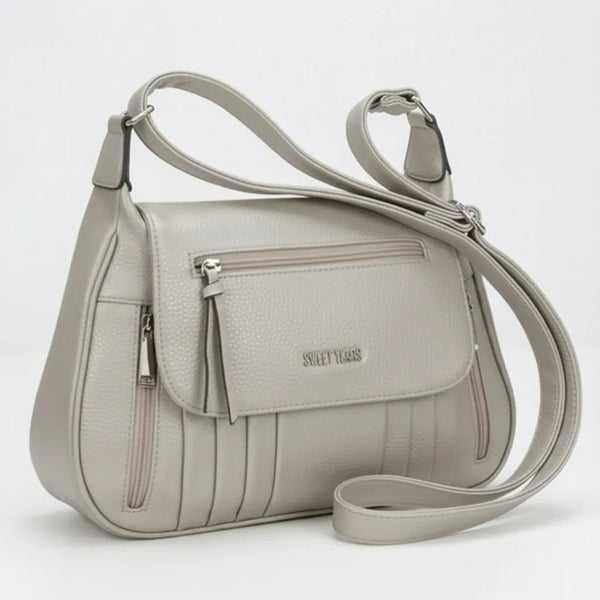 Sweet Years - Tracolla in simil pelle multi tasche 5 zip comoda capiente con platta