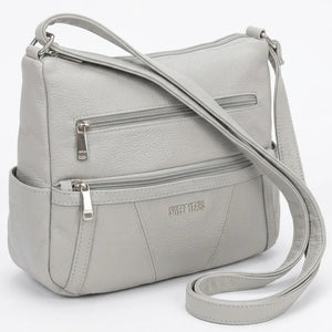 Sweet Years - Tracolla in simil pelle multi tasche 5 zip comoda capiente