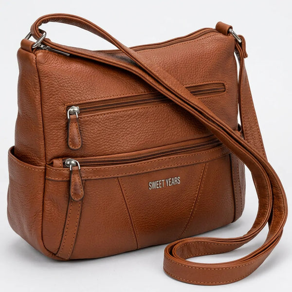 Sweet Years - Tracolla in simil pelle multi tasche 5 zip comoda capiente